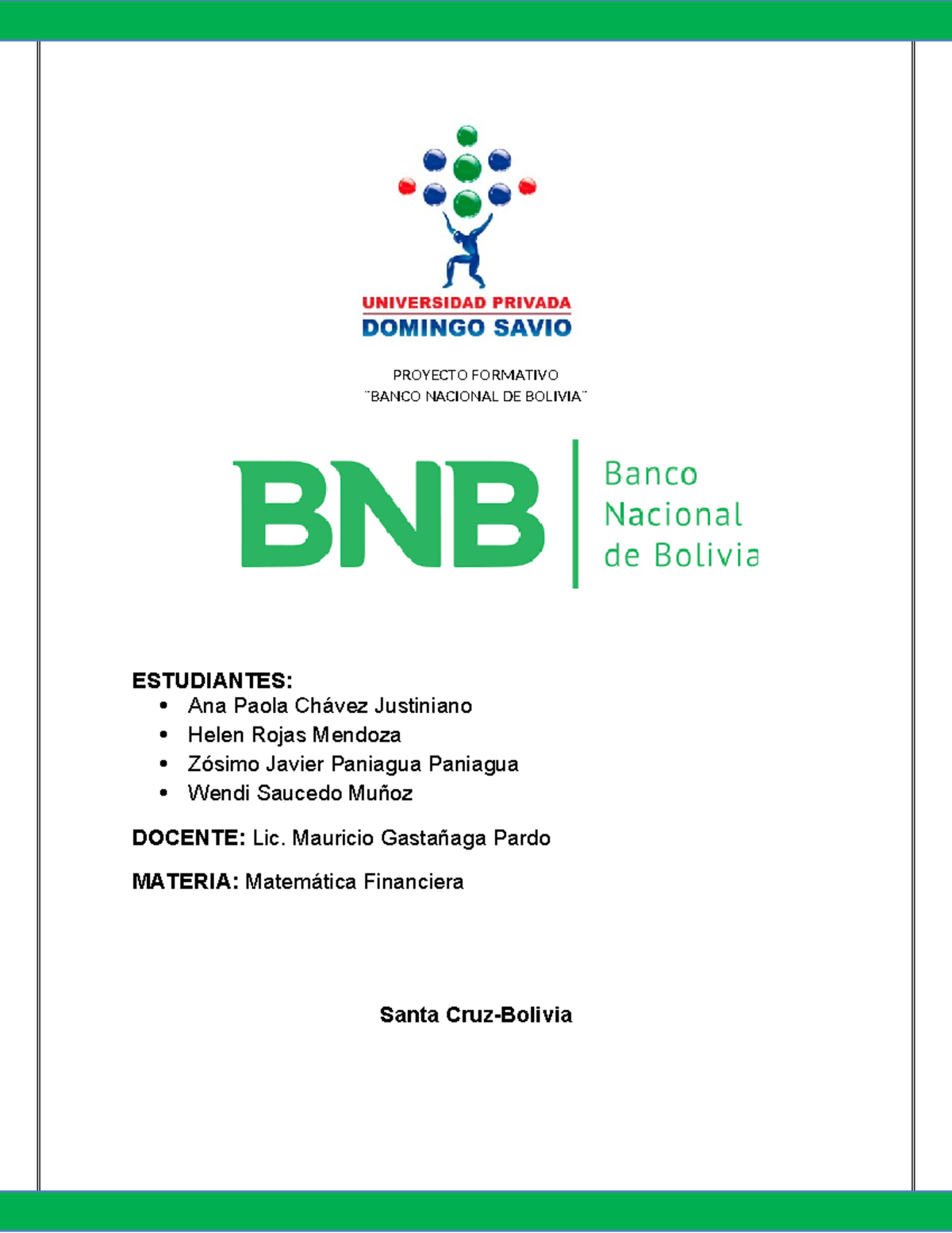 Avance Proyecto Formativo: Café Ideal en Matemática Financiera - Studocu
