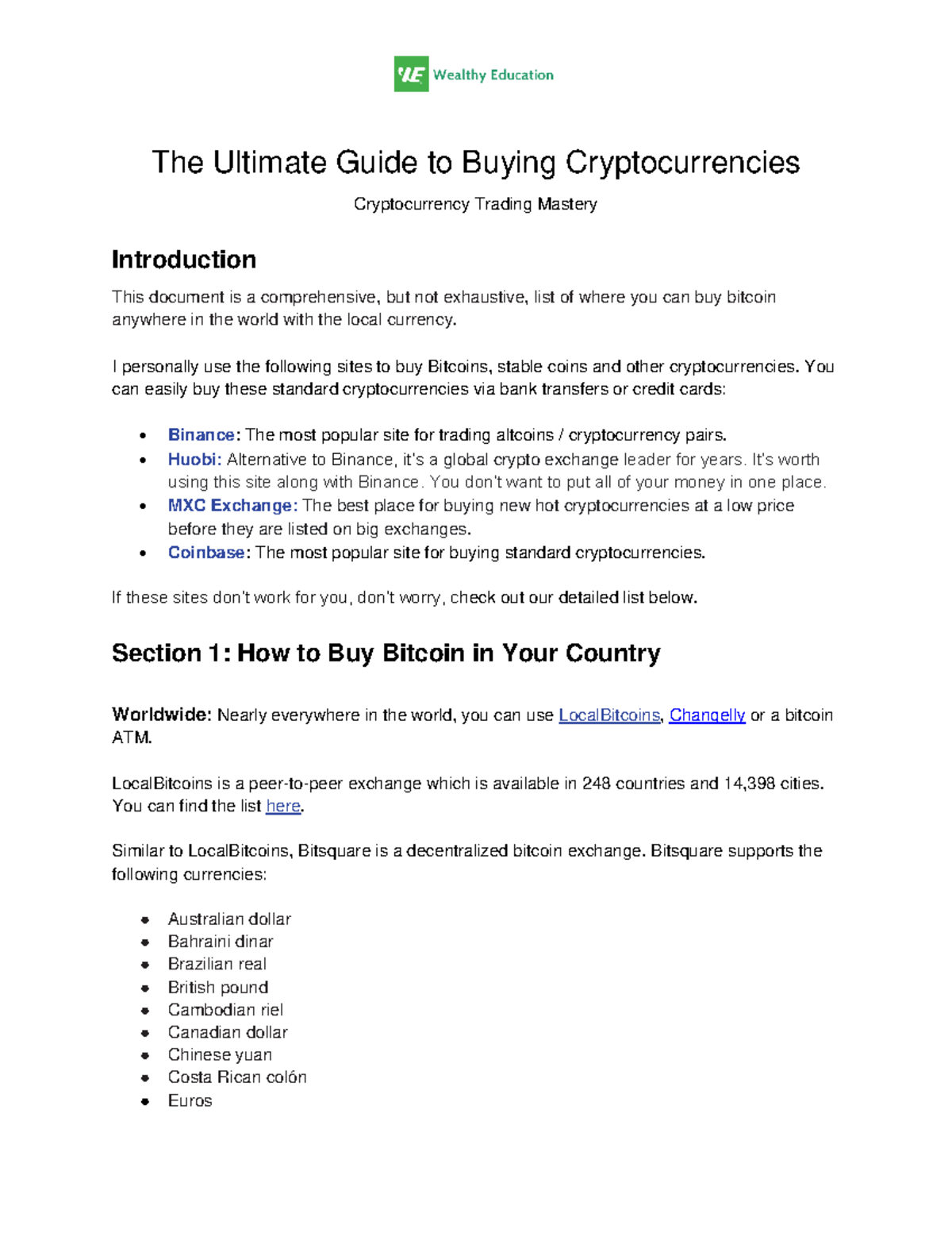 1.1 S2 - Comprehensive Cryptocurrency Purchase Guide for All Locations -  Studocu