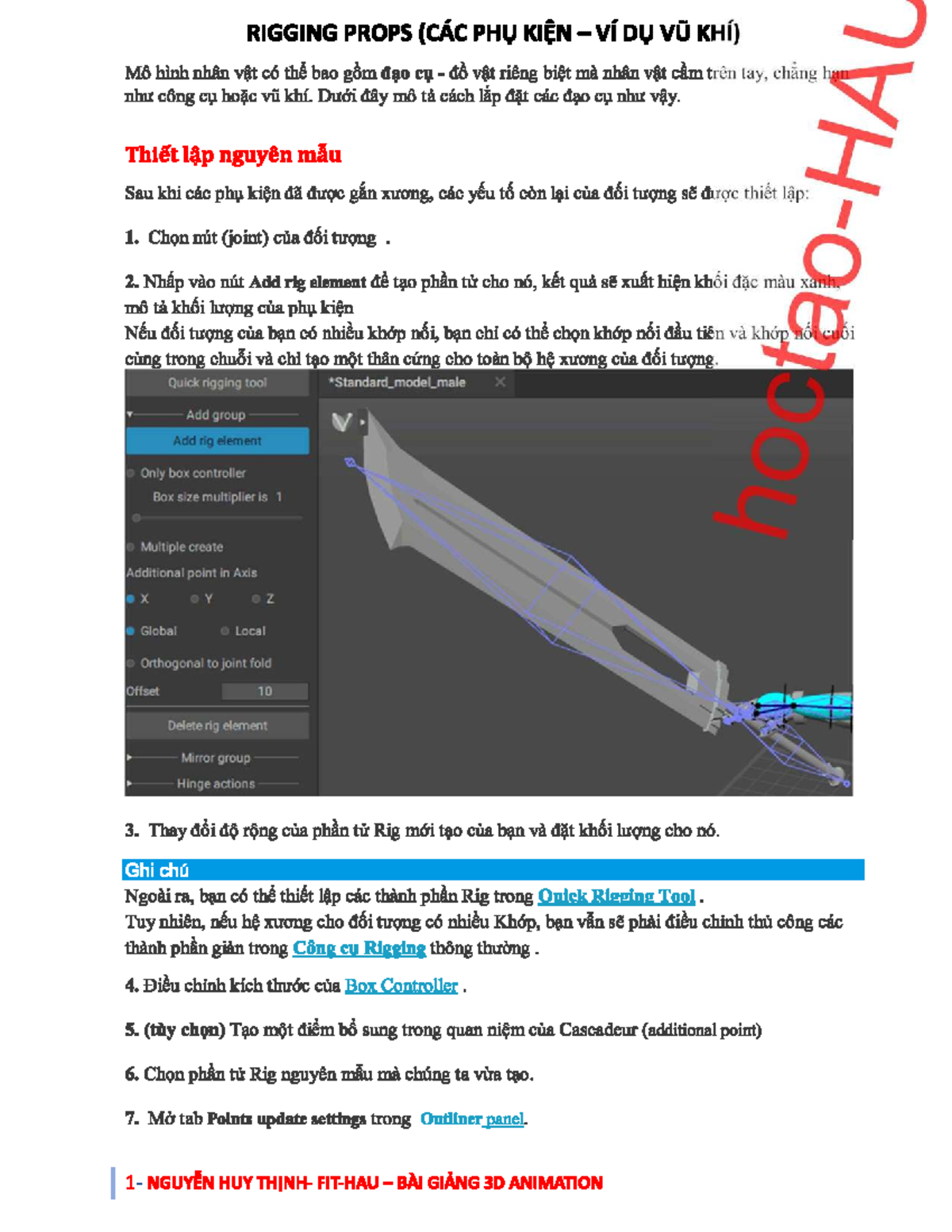TỔNG QUAN VỀ RIGGING PROPS GÁN VŨ KHÍ TRÊN CASCADEUR 2 (FIT-HAU) - Studocu