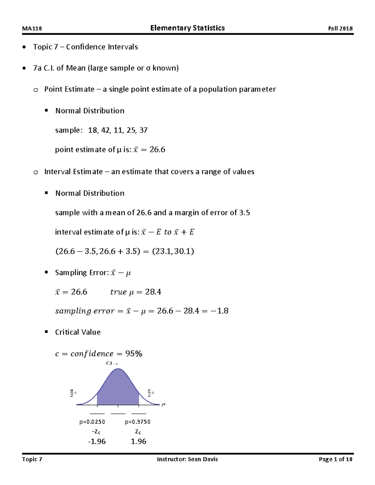 MA110 Final Exam Notes: Understanding Normal Distribution & CLT - Studocu