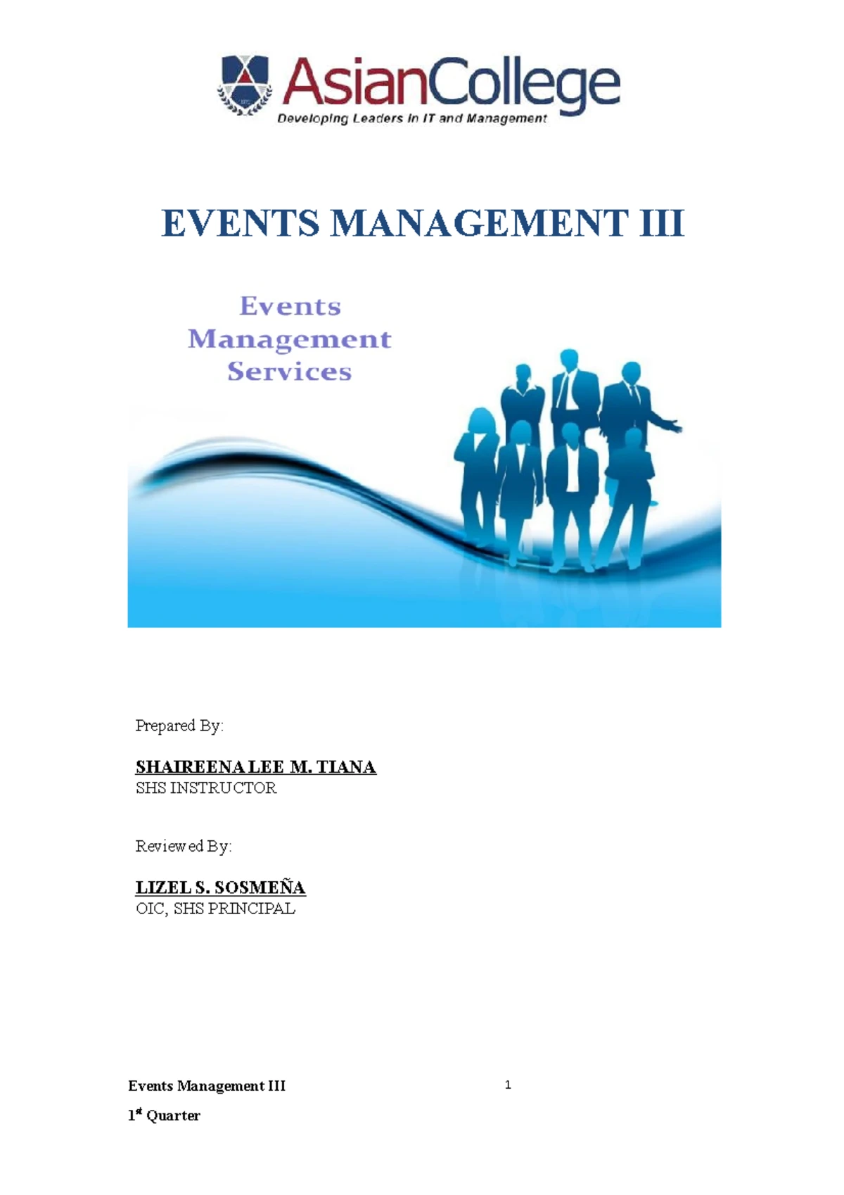 TPS Module 1st - Tourism Promotions I - TOURISM PROMOTION SERVICES I ...