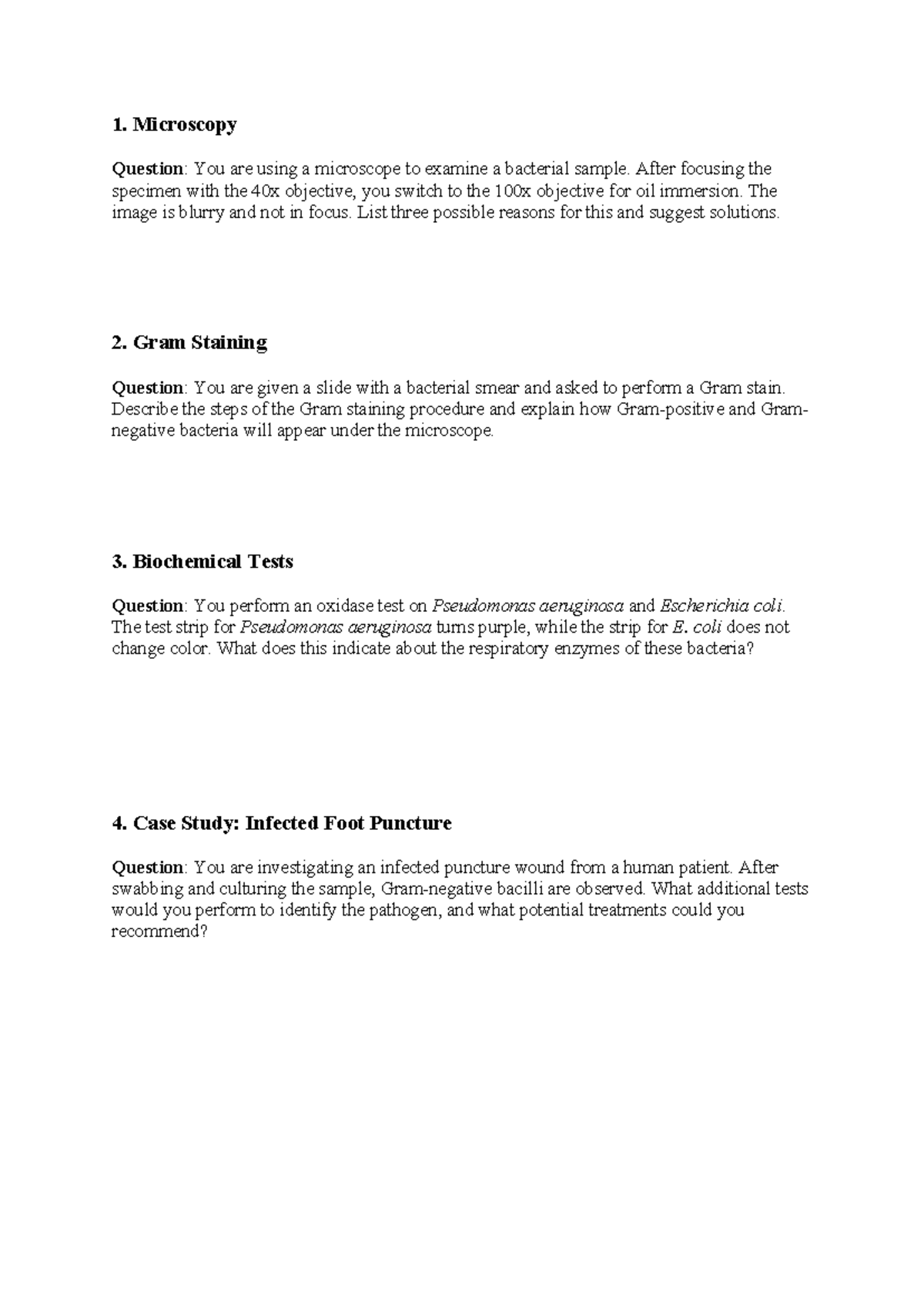 Microbiology Practice Test: Microscopy & Gram Staining Insights - Studocu