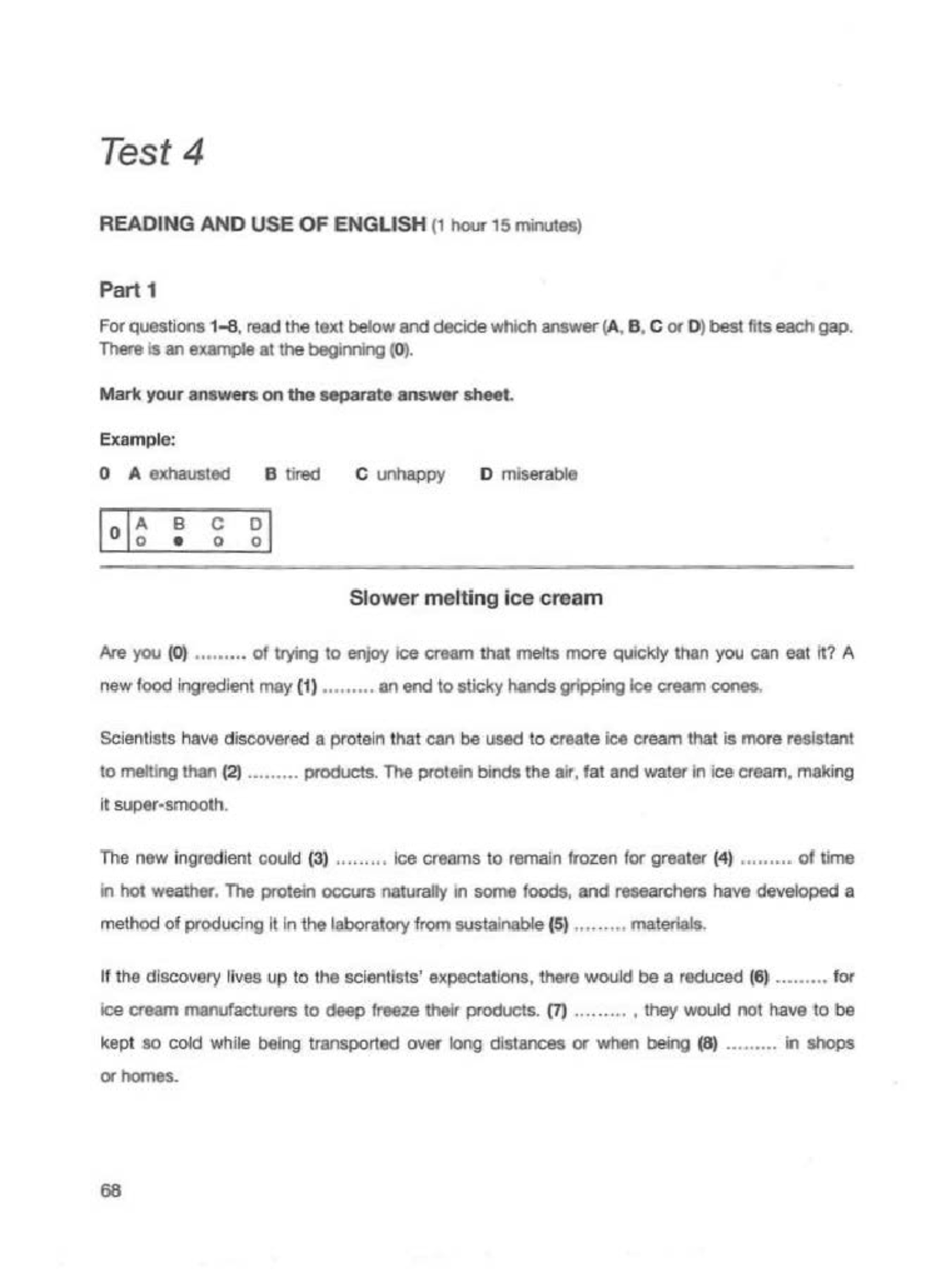 B2 - Test 4: Reading and Use of English Practice Exam - Studocu