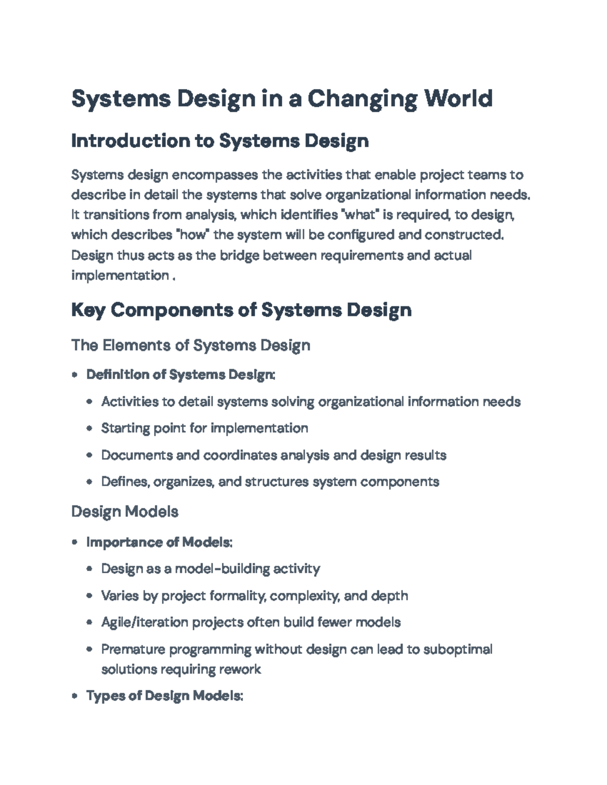 Systems Design Fundamentals - Key Components and Models Overview ...