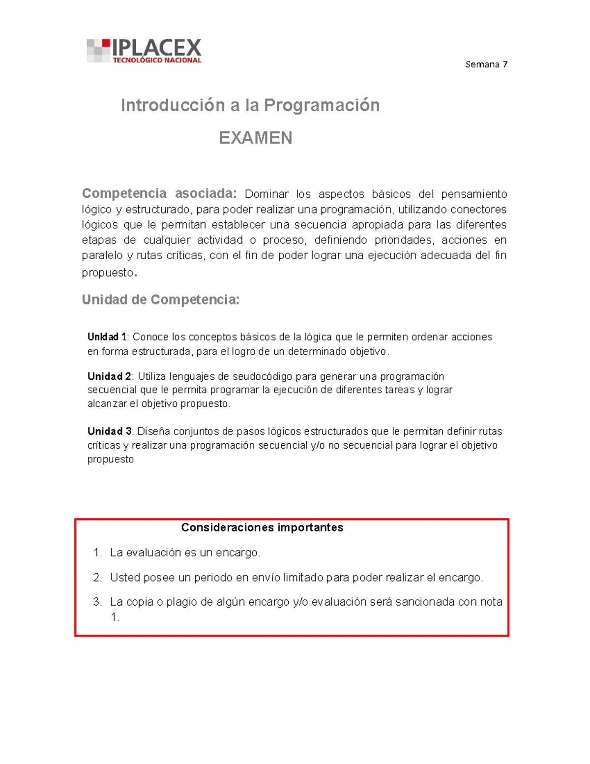 Eva3 - Introducción a la Programación: Algoritmos en Pseudocódigo - Studocu