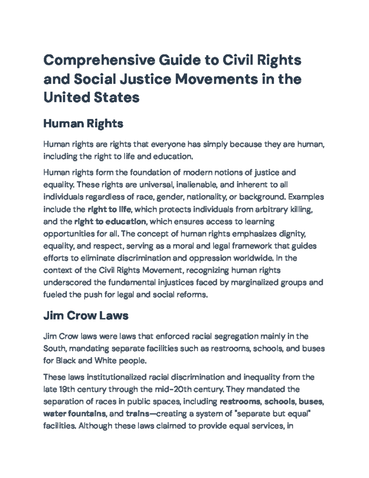 Comprehensive Overview of Civil Rights & Social Justice Movements (CRSJ ...