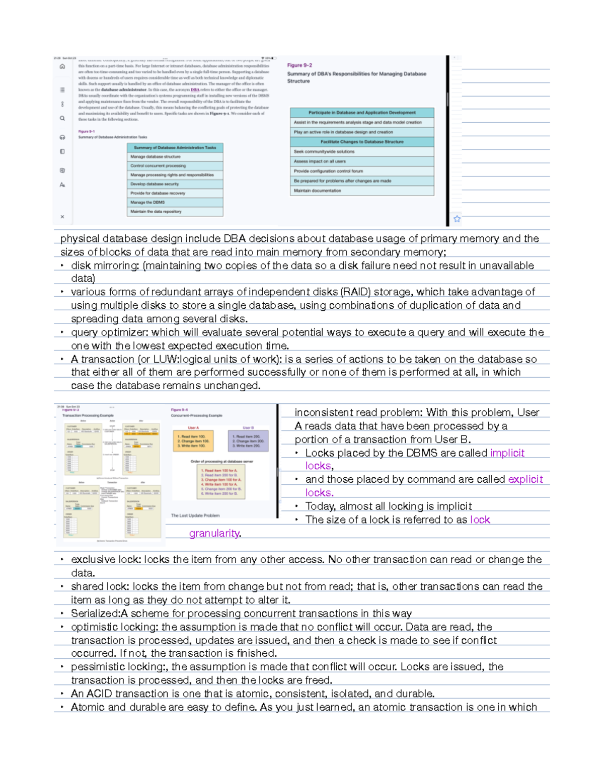 Database Processing Ch. 9: Physical Design & Transaction Management ...