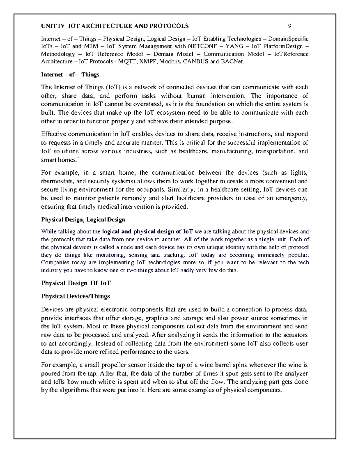 ET3491 LM UNIT IV - IoT Architecture, Protocols, and Communication ...