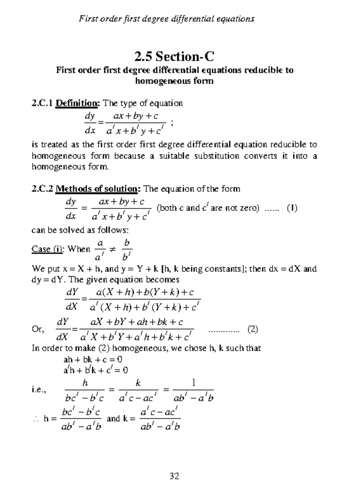 02C first order first degree reducible of homogeneous - First order ...