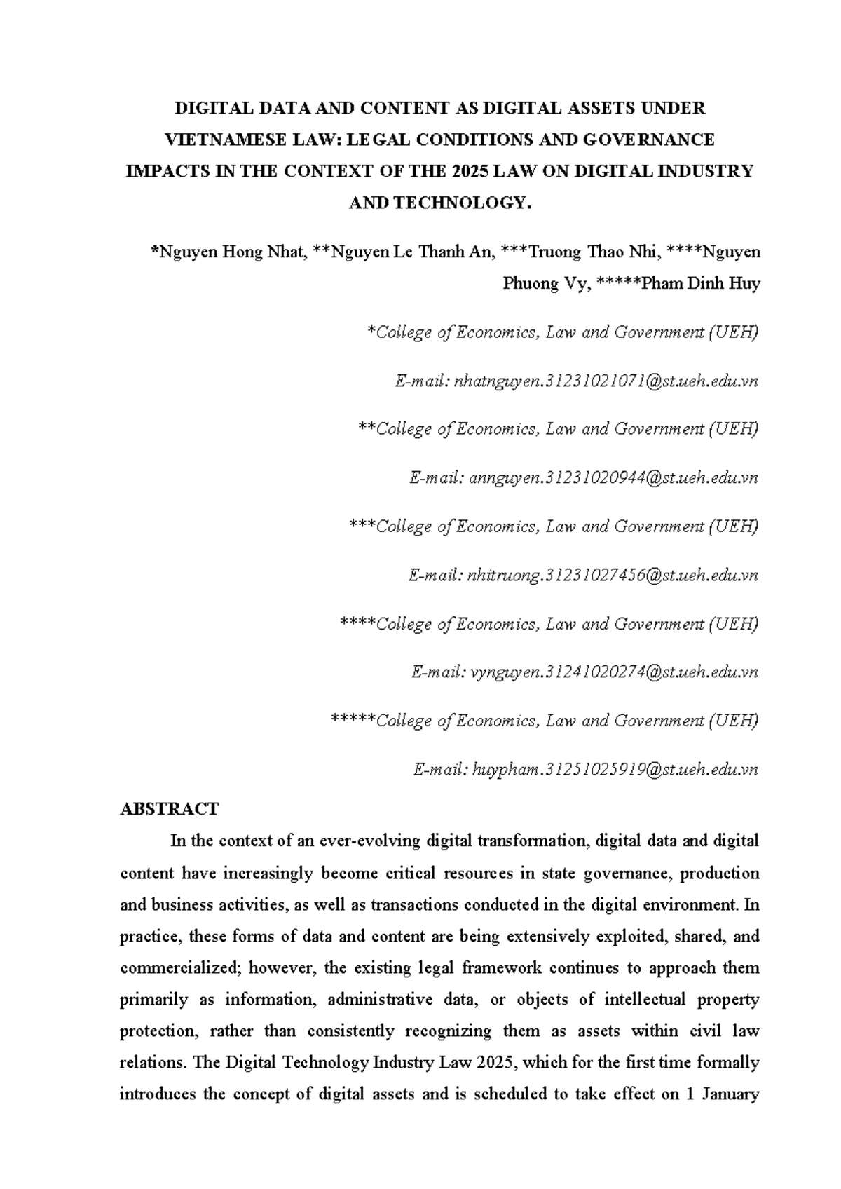 Digital Data as Assets: Legal Framework & Governance in Vietnam Law ...