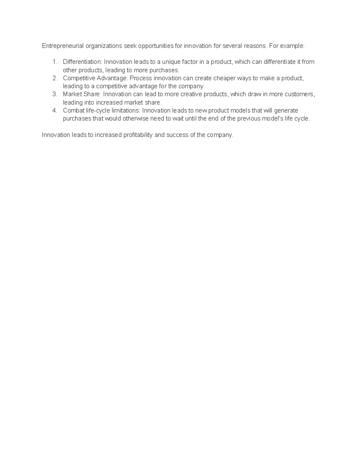 AVM1 TASK 3 - The Importance of Innovation in Business Success - Studocu