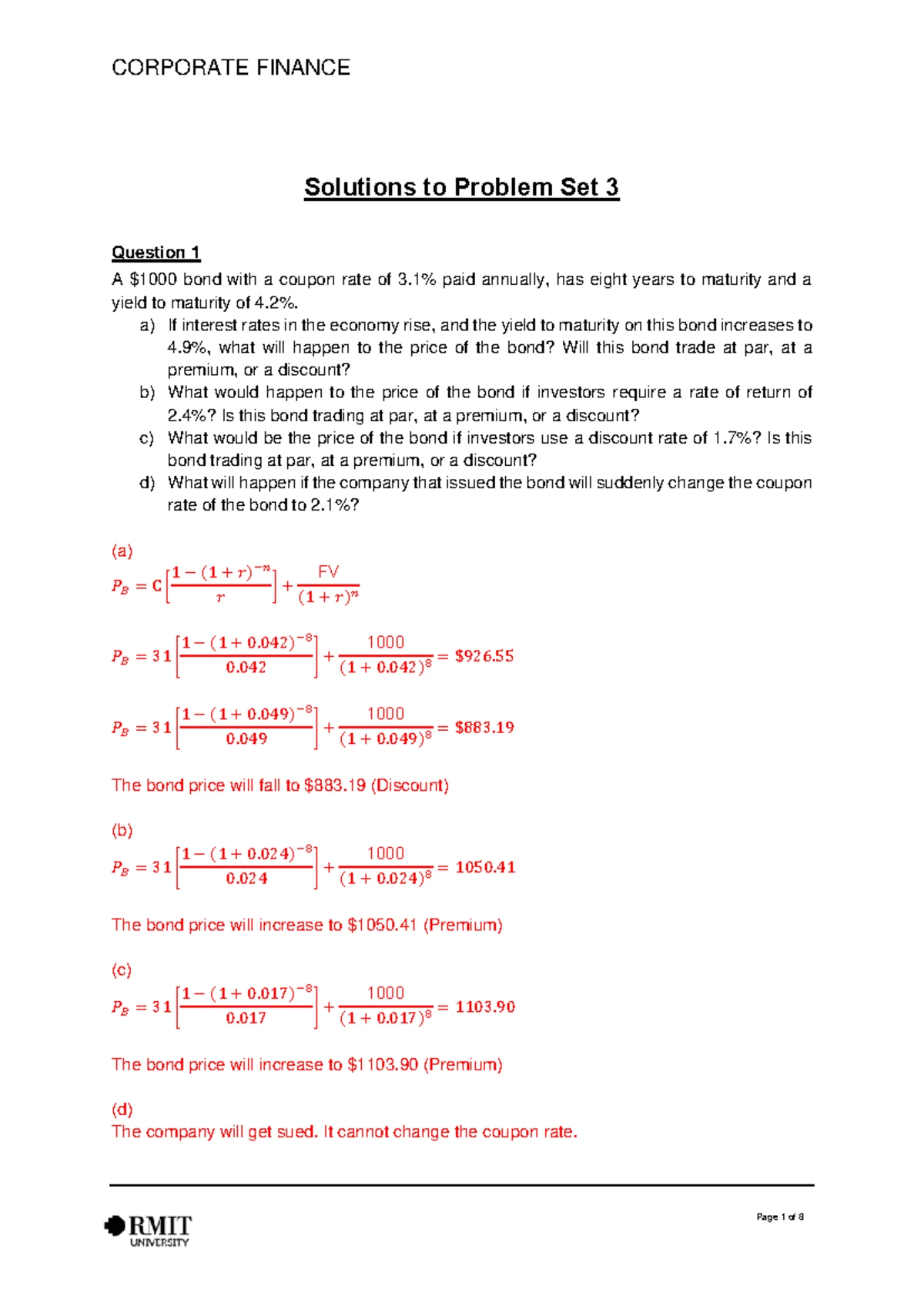 Solutions problem set 2 - Solutions to Problem Set 2 Question 1 Your ...