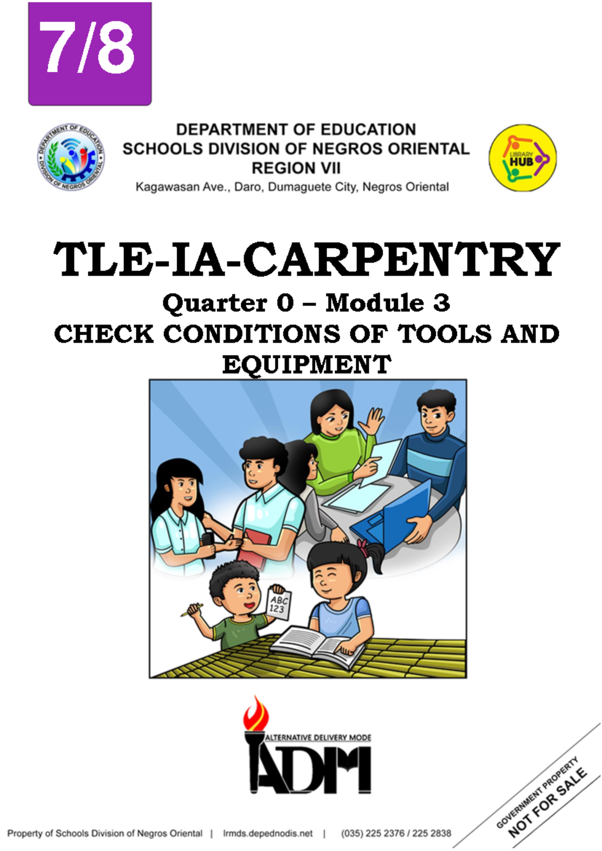 TLE Carpentry Grade 7-8 Q0 Module 3: Tool & Equipment Condition Check ...