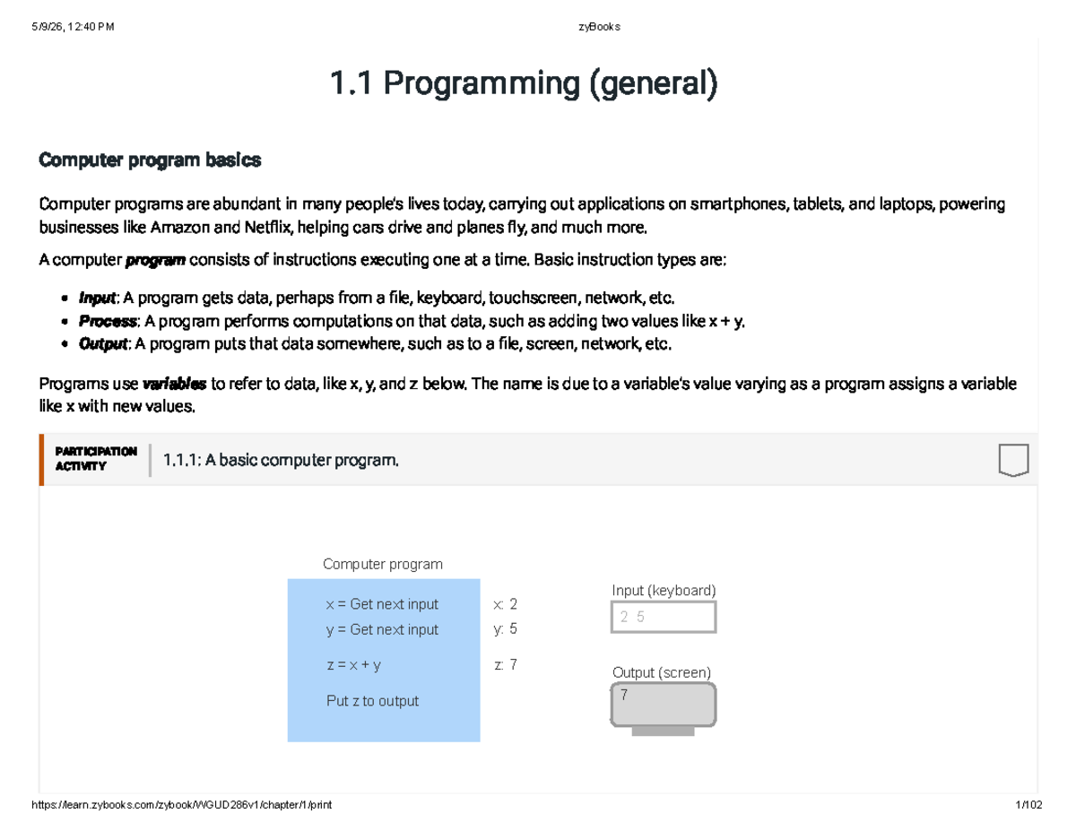 WGUD286: Lecture on Computer Program Basics - Studocu