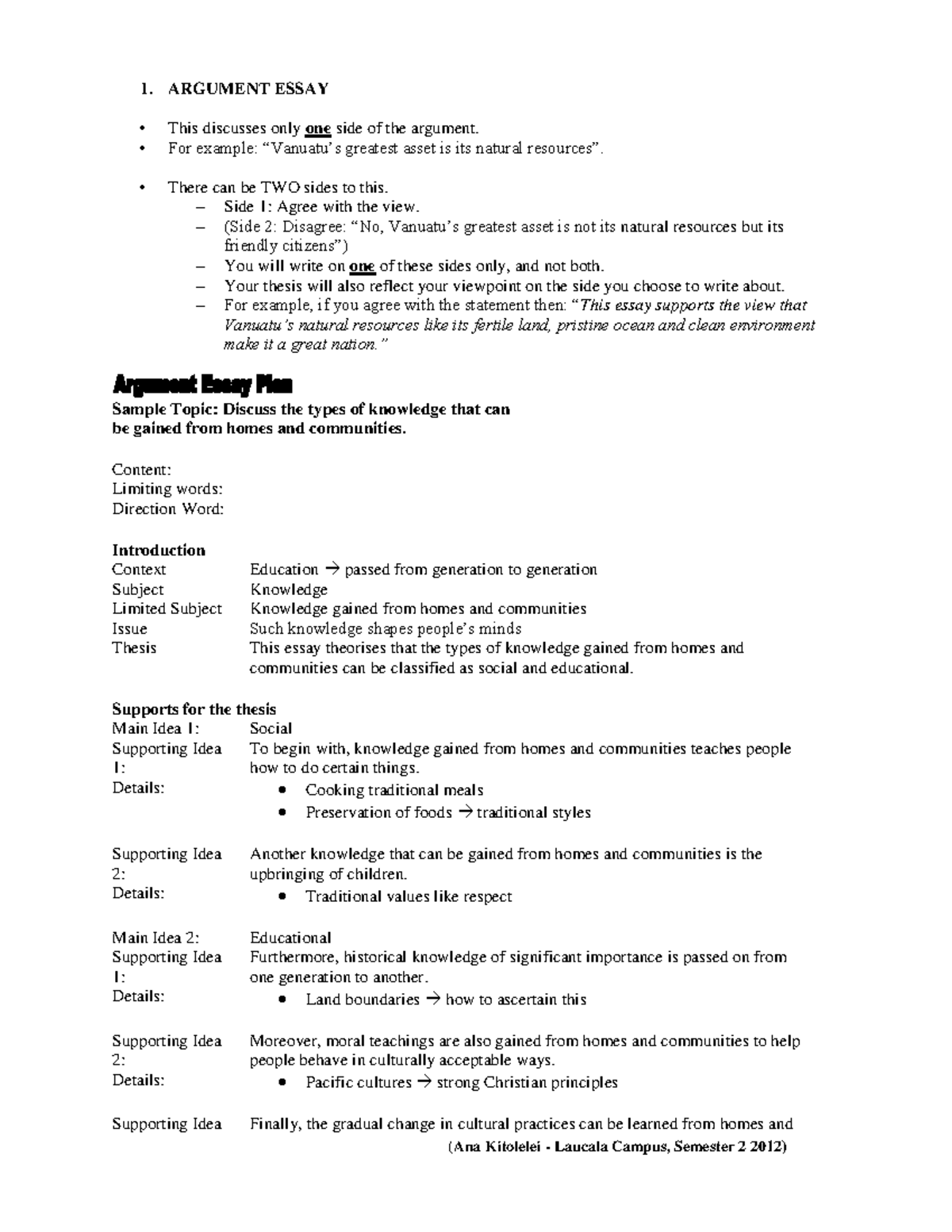 Revision Notes: Essay Structure and Key Techniques - Studocu