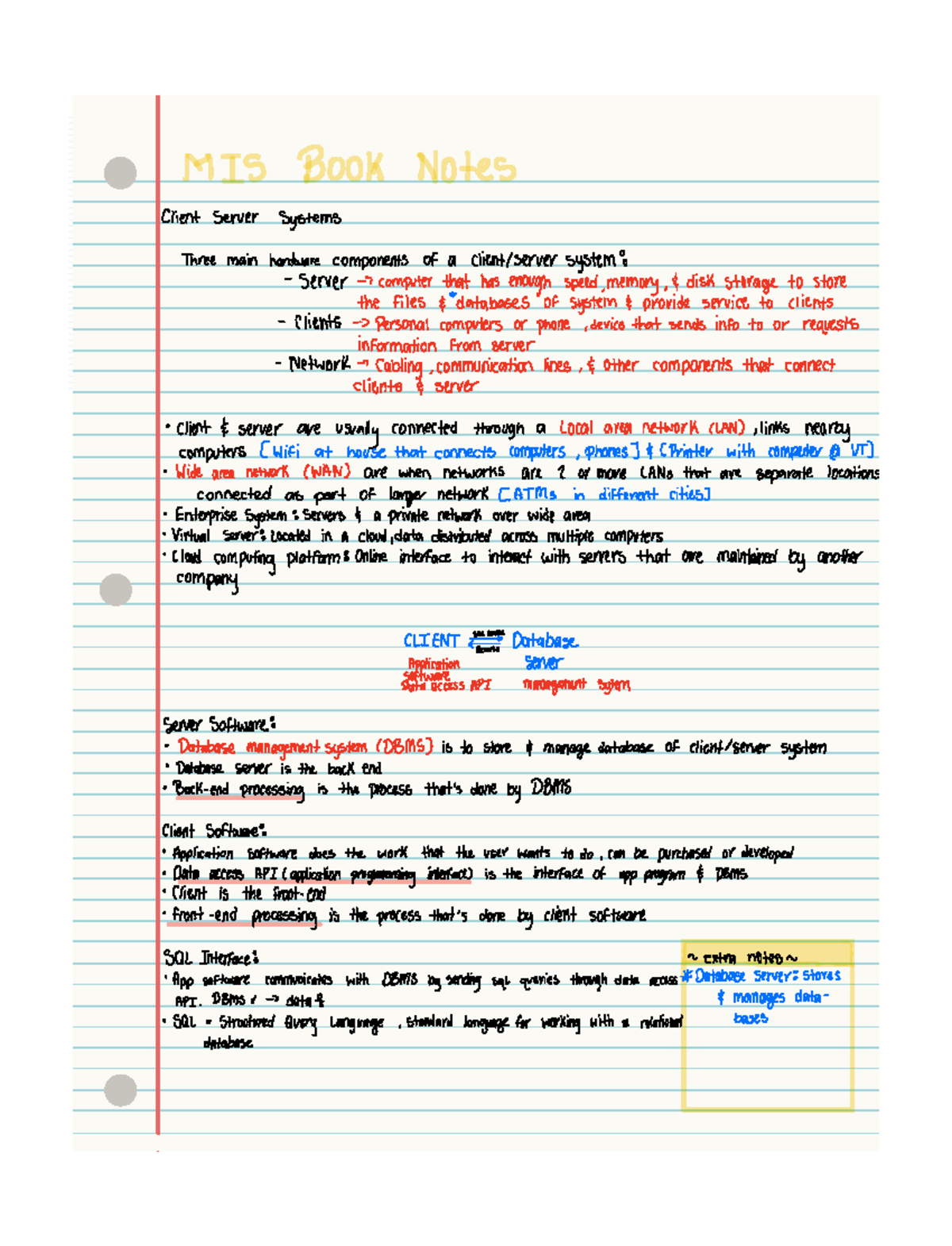 Final Exam Preparation Notes for Business 101 - Client Server Systems ...