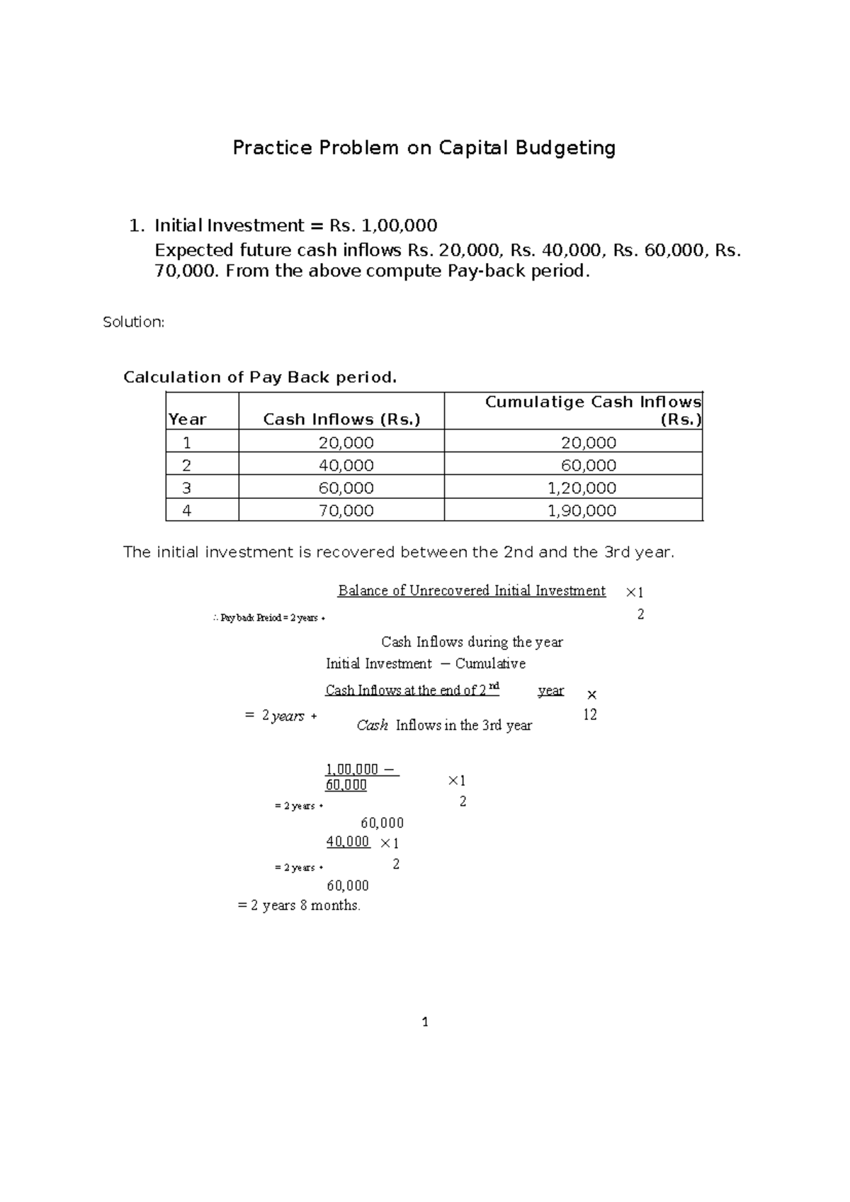 396339004 Practice Problem on Capital Budgeting - Practice Problem on ...