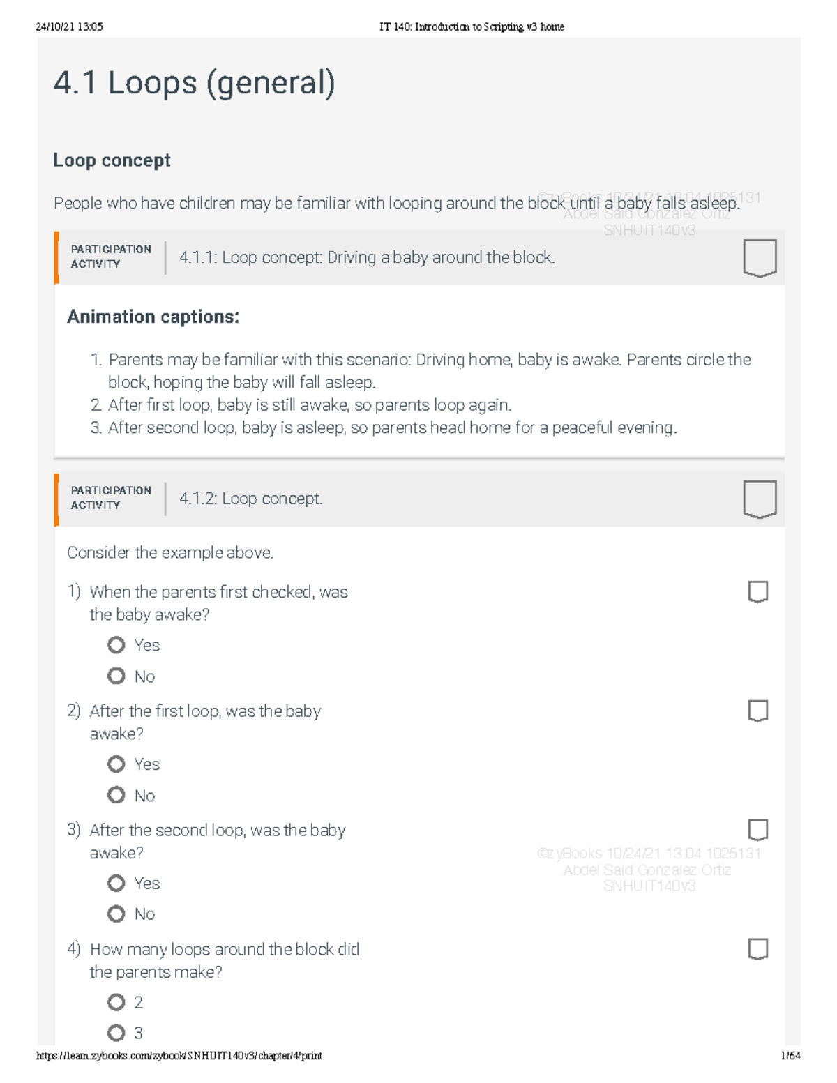 Chaper 4 - Python - 4 Loops (general) Loop concept People who have ...