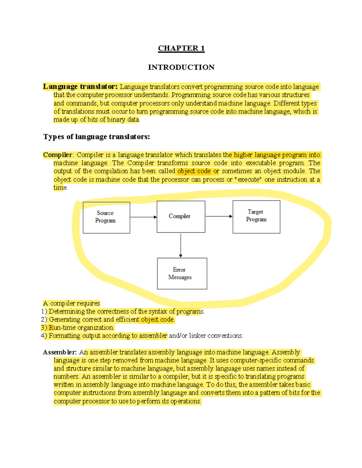 Compiler Final Modified - CHAPTER 1 INTRODUCTION Language translator ...