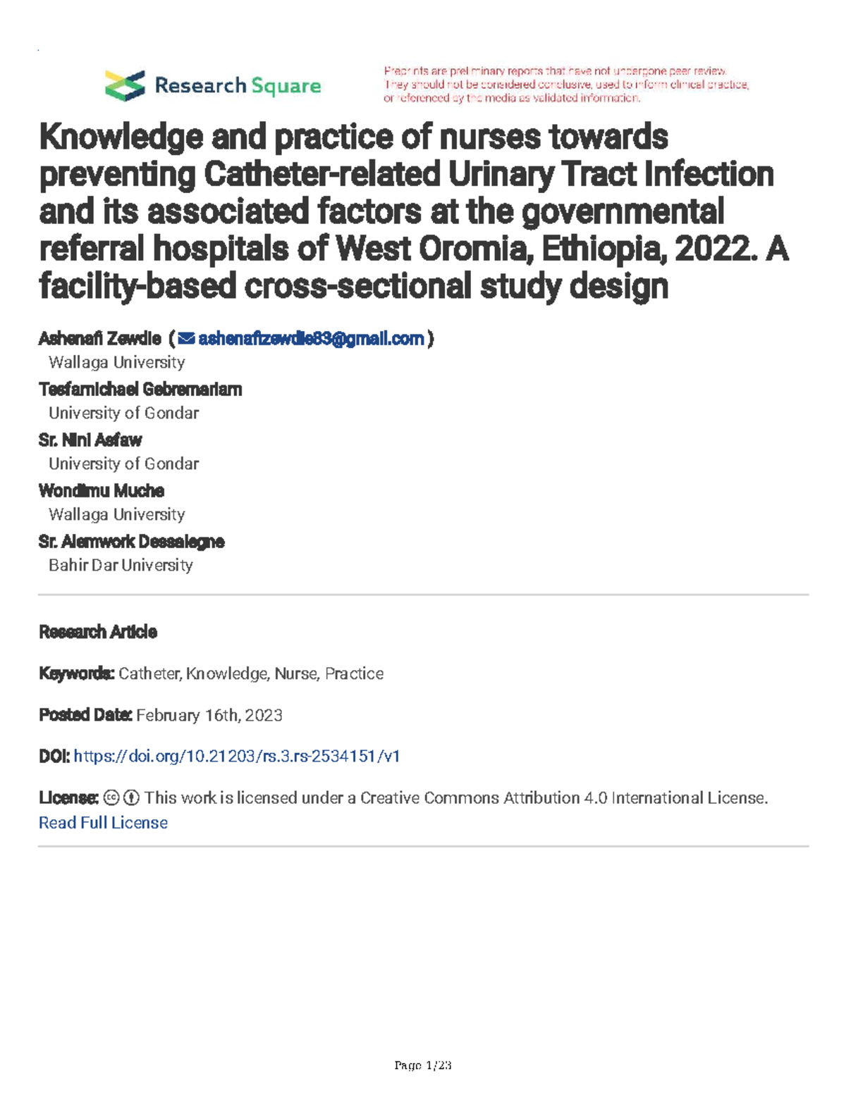 Knowledge and practice of nurses towards preventin - Knowledge and ...