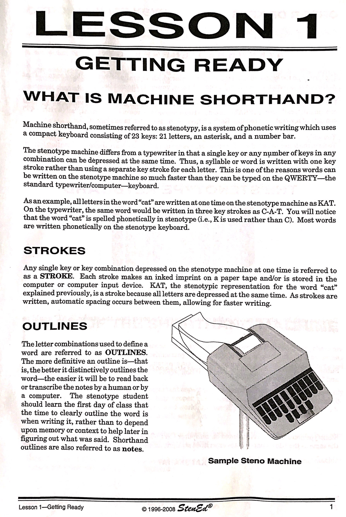 Machine Shorthand (Stenotypy) Lesson 1: Introduction & Setup Guide ...