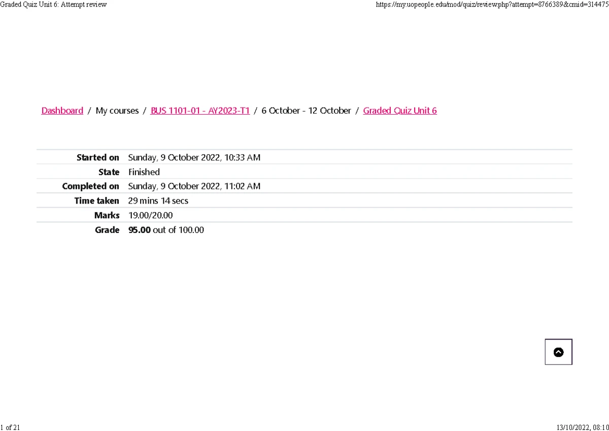 Graded Quiz Unit 3 for the cource - Home ︎My courses ︎BUS 1101 - AY2019 ...