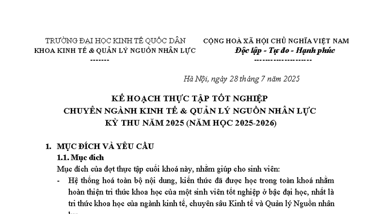 KHTT Ktqlnnlthu 2025 - Khóa luận tài liệu qtnl - TRƯỜNG ĐẠI HỌC KINH TẾ ...