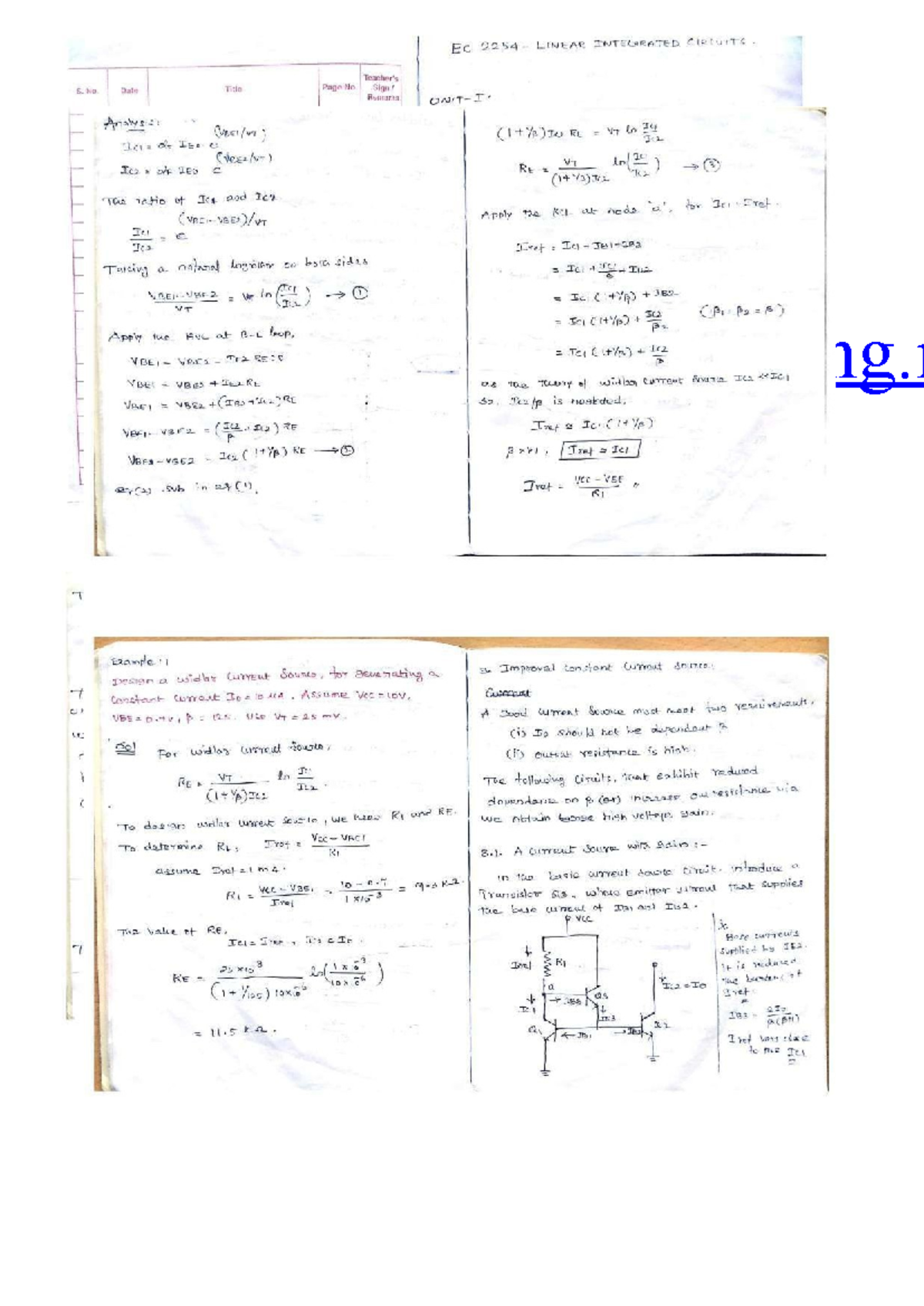 EC Integrated Circuits S - Handwritten Notes Summary Without Watermark ...