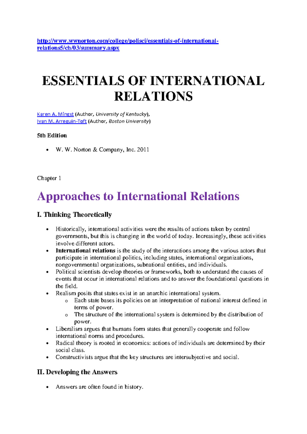 International Relations Overview: Theoretical Approaches & Historical ...