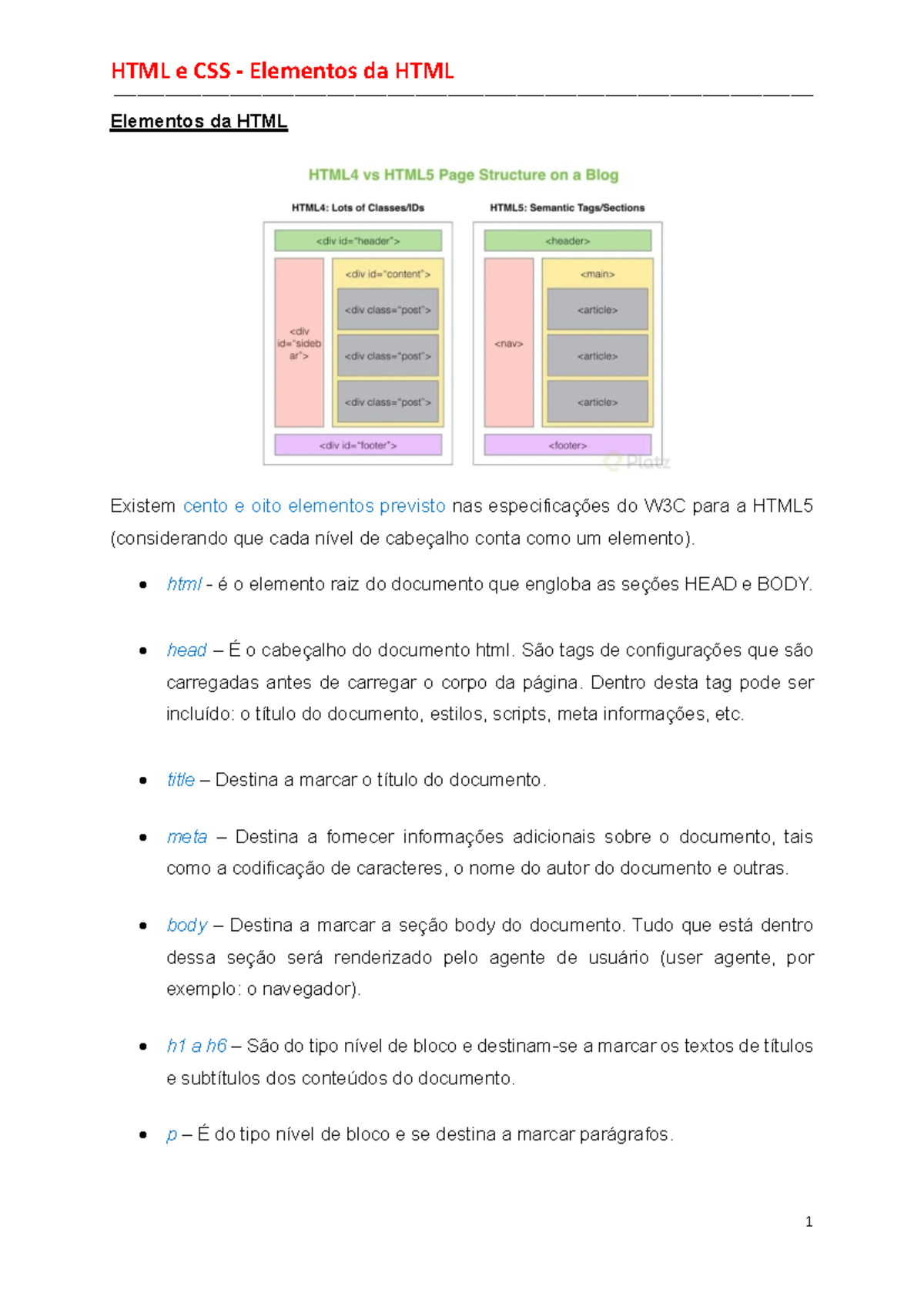 3.1 - Elementos HTML e CSS: Guia de Estudo Completo - Studocu