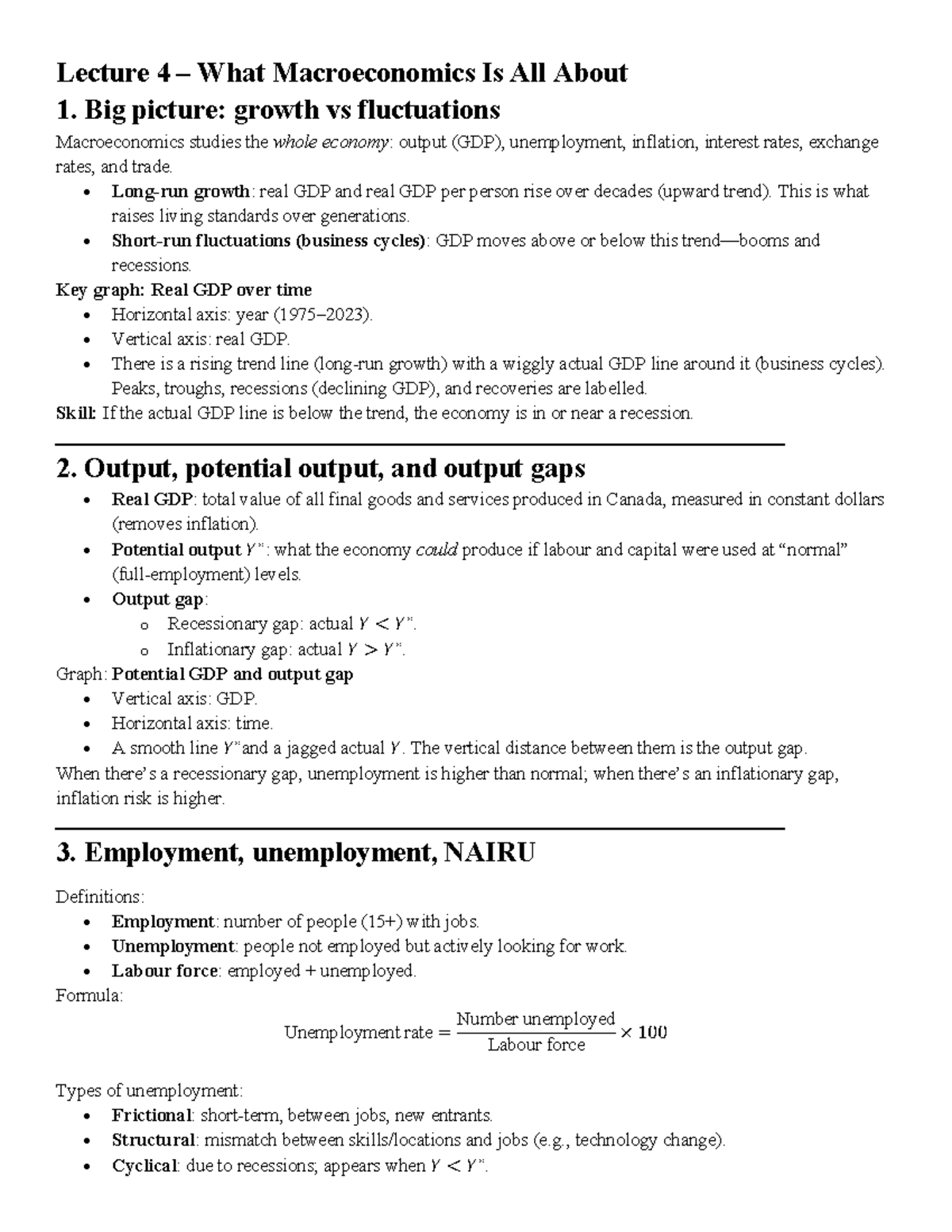 Final Exam Notes: Macroeconomics Overview (ECO 101) - Studocu