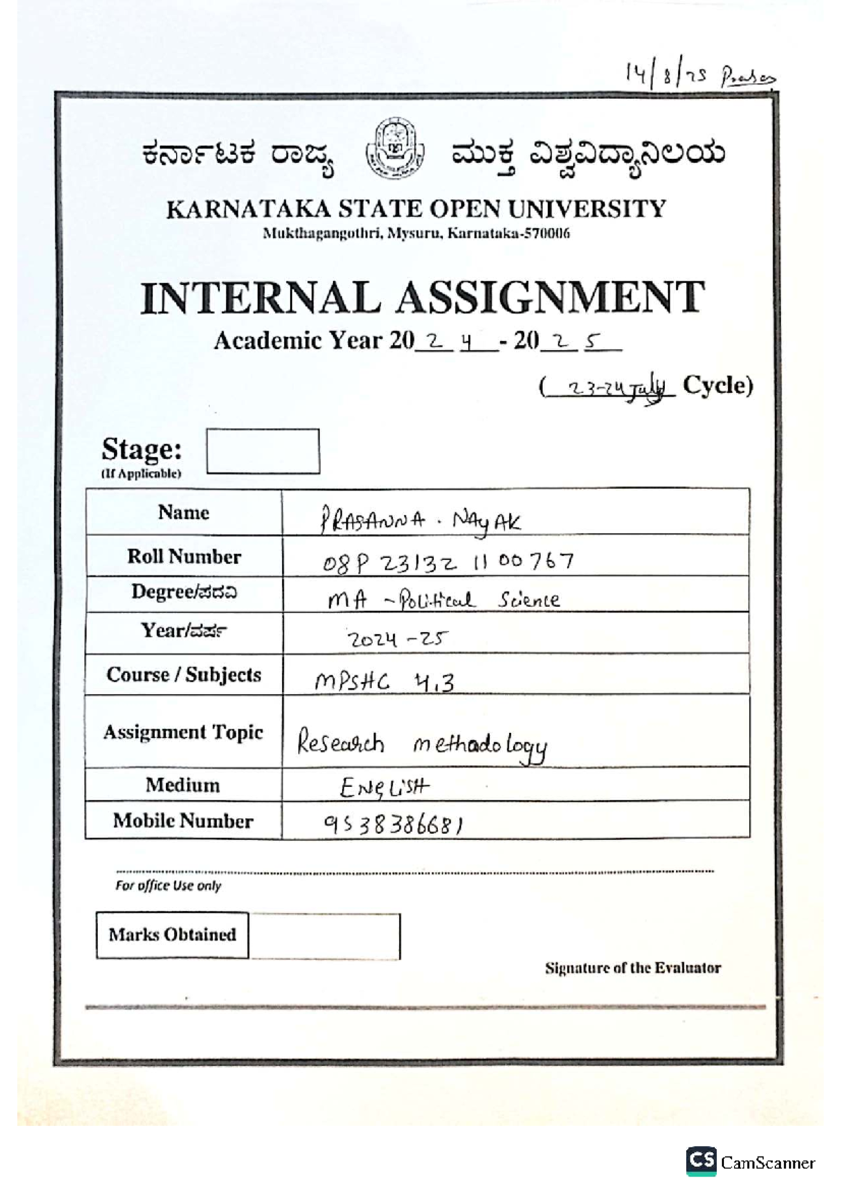 MPSHC 4.3 Internal Assignment: Research Methodology Insights - Studocu