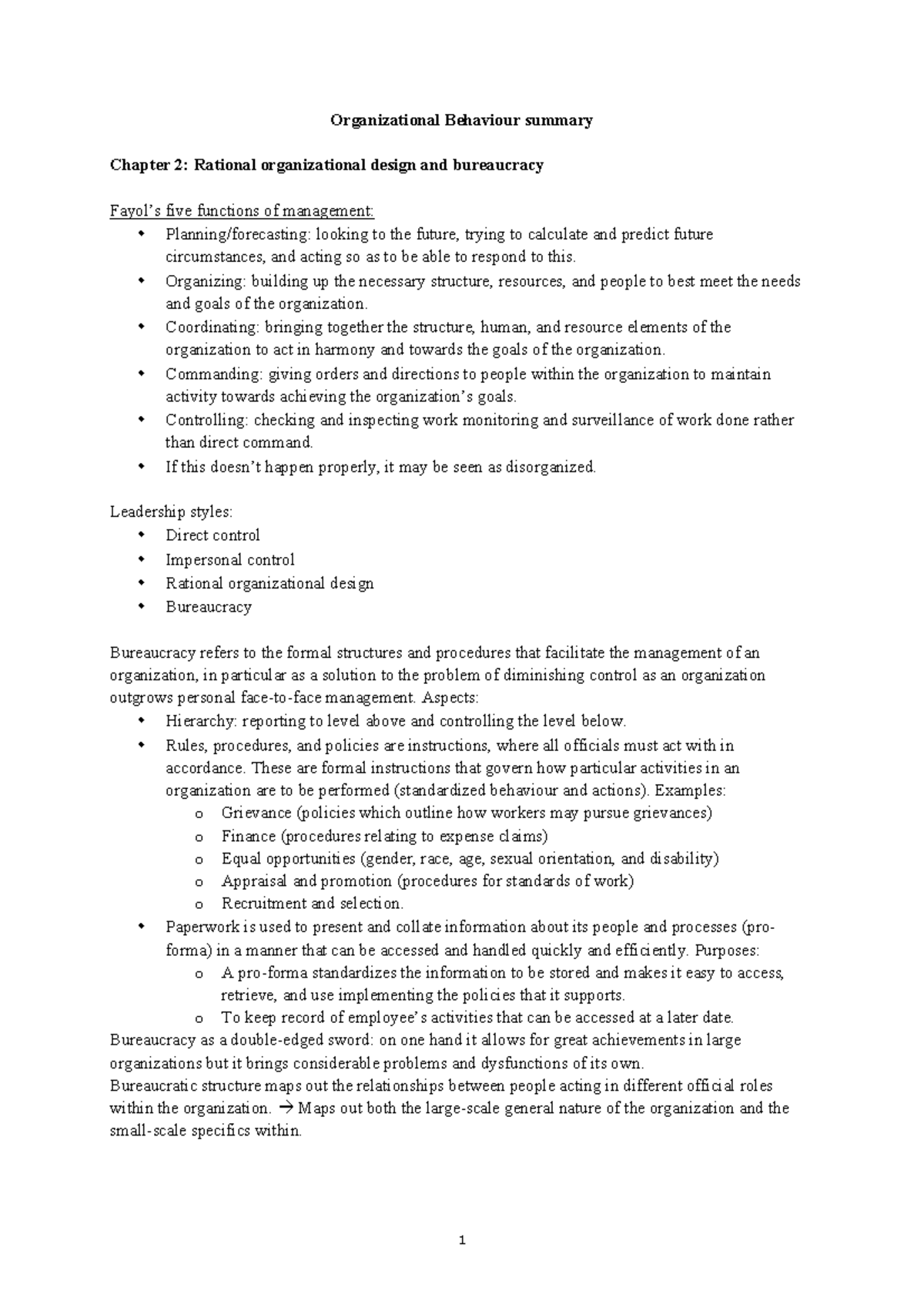 **Organizational Behaviour (OB) Summary: Key Concepts & Theories ...