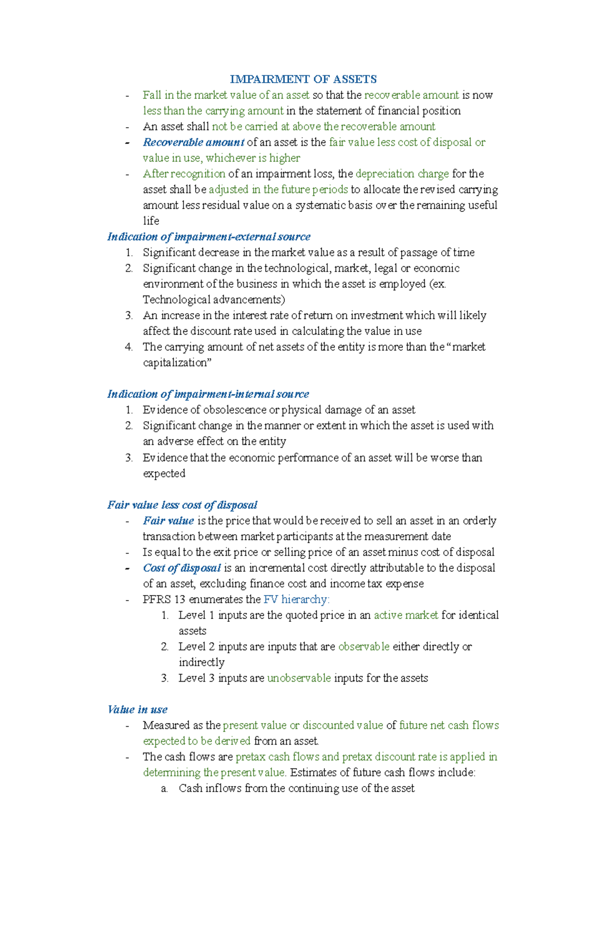 Chapter 19: Impairment of Assets - Understanding Recoverable Amounts ...