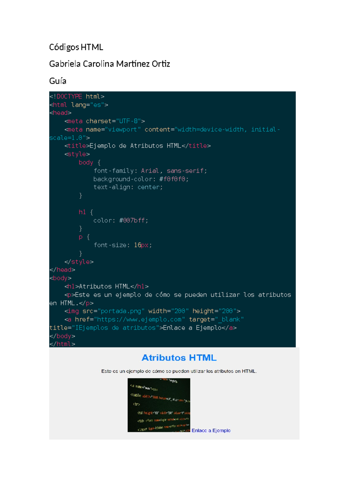 Guía de Códigos HTML - Ejemplos y Características Esenciales - Studocu