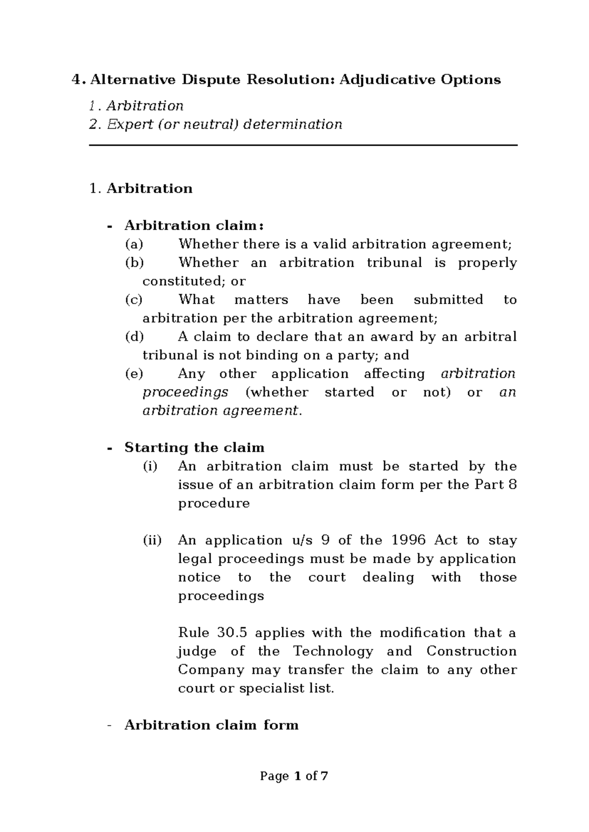 4. Alternative Dispute Resolution: Adjudicative Options Overview - Studocu