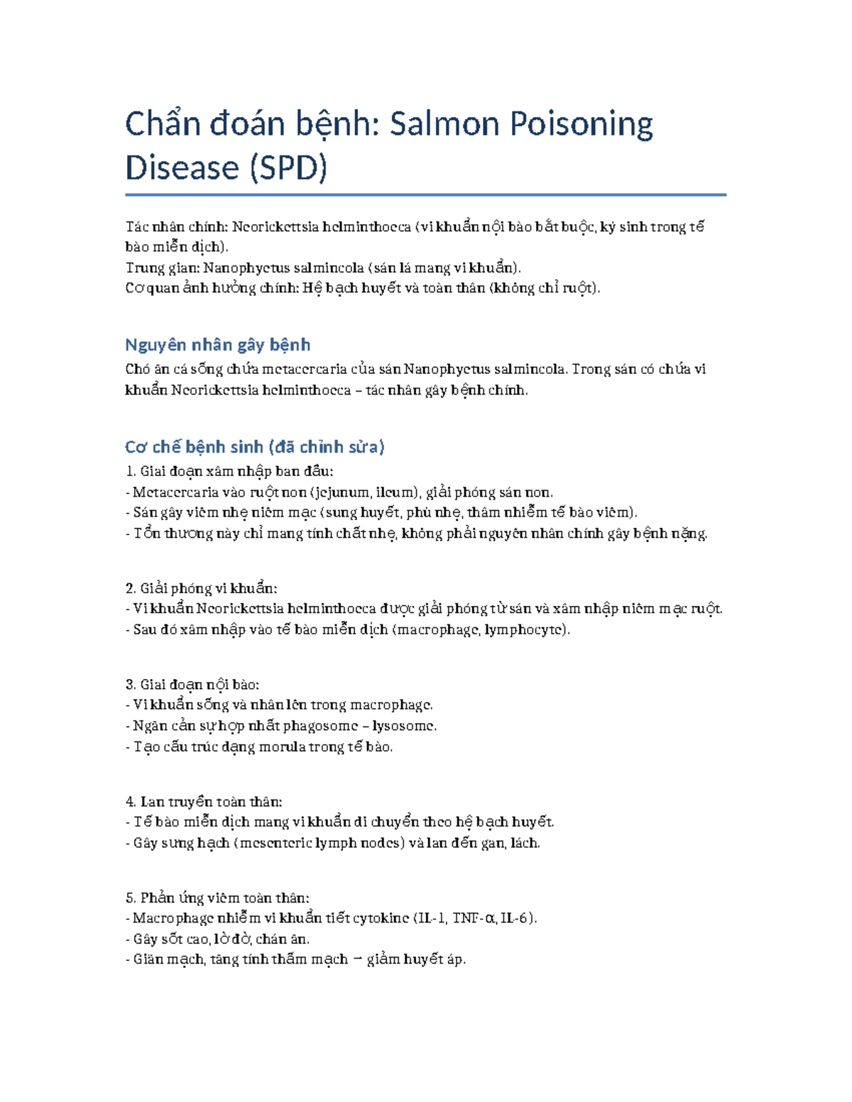 Chẩn đoán Bệnh: Salmon Poisoning Disease (SPD) và Neorickettsia ...