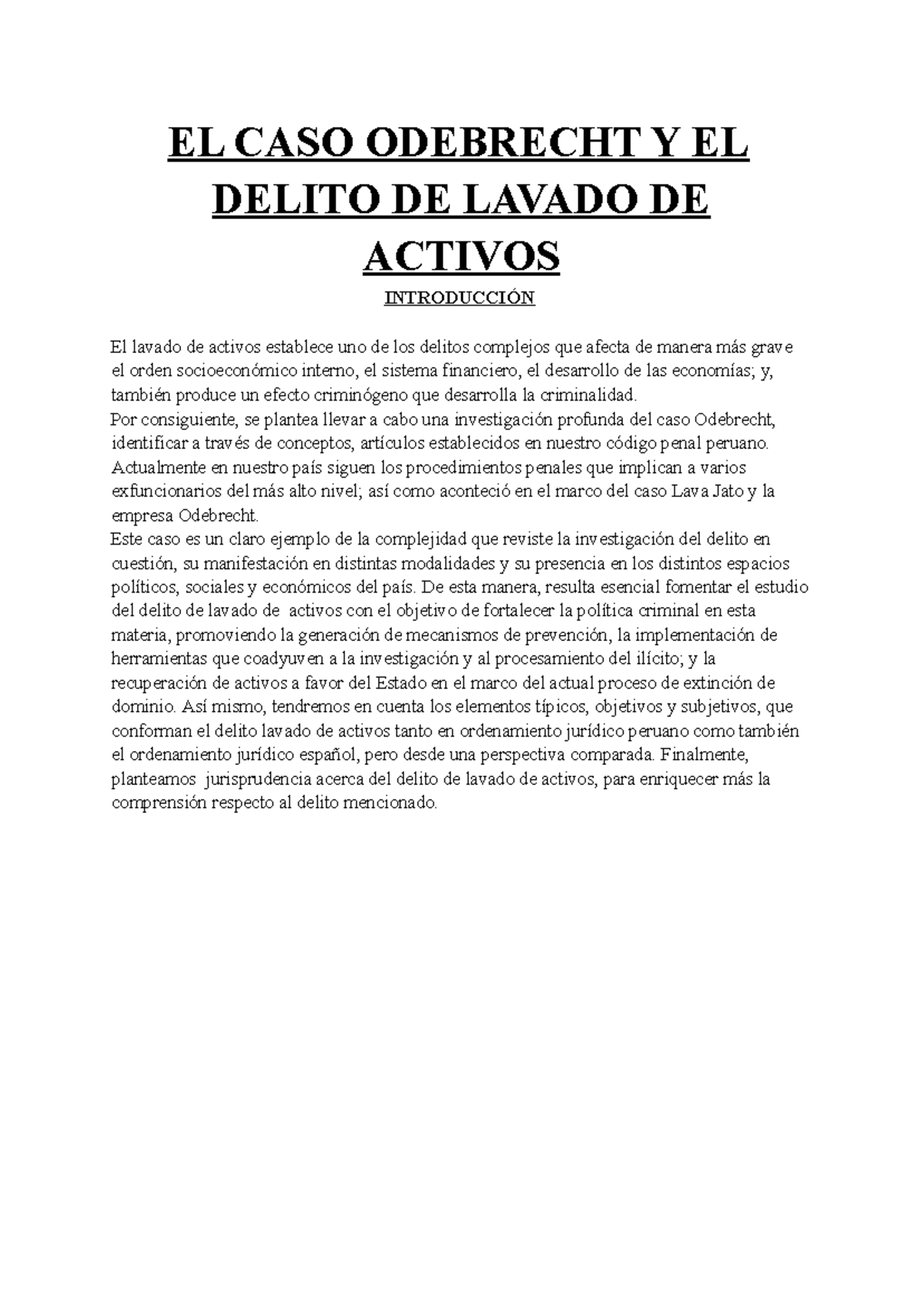 Análisis del caso Odebrecht y el delito de lavado de activos - DP 2 ...