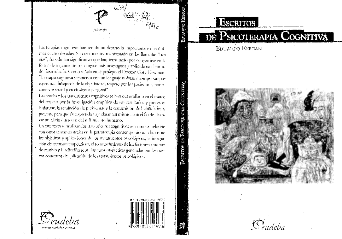 Escritos sobre Psicoterapia Cognitiva - Keegan, E. (2007) - Document Preview