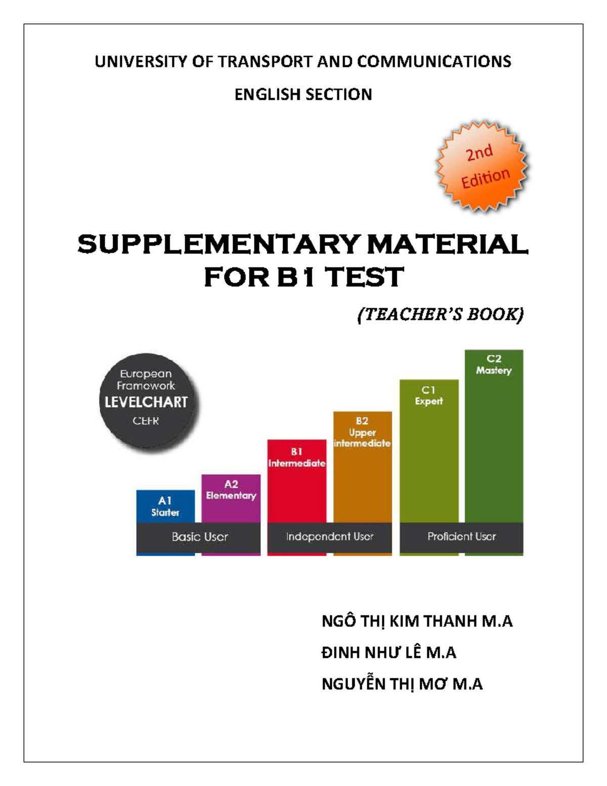 Supplementary Material for B1 Test (ENG 101) - Practice Tests - Studocu