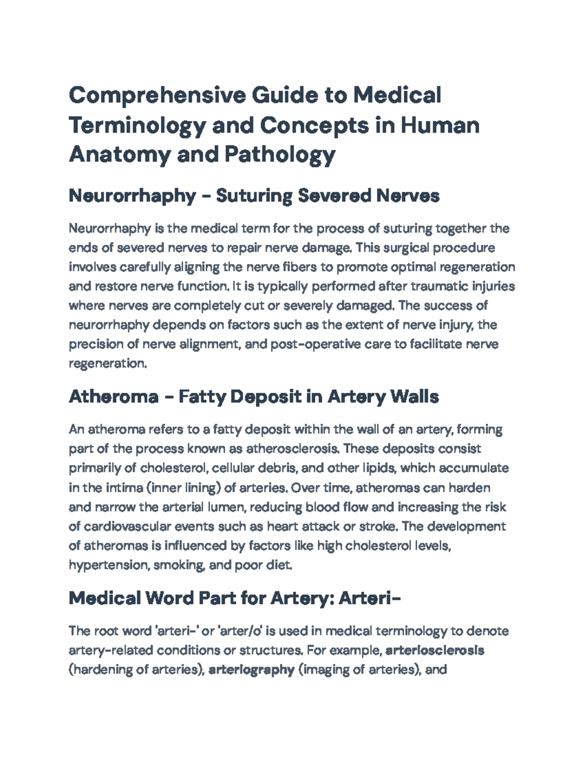 Comprehensive Guide to Medical Terminology & Anatomy (MED 101) - Studocu