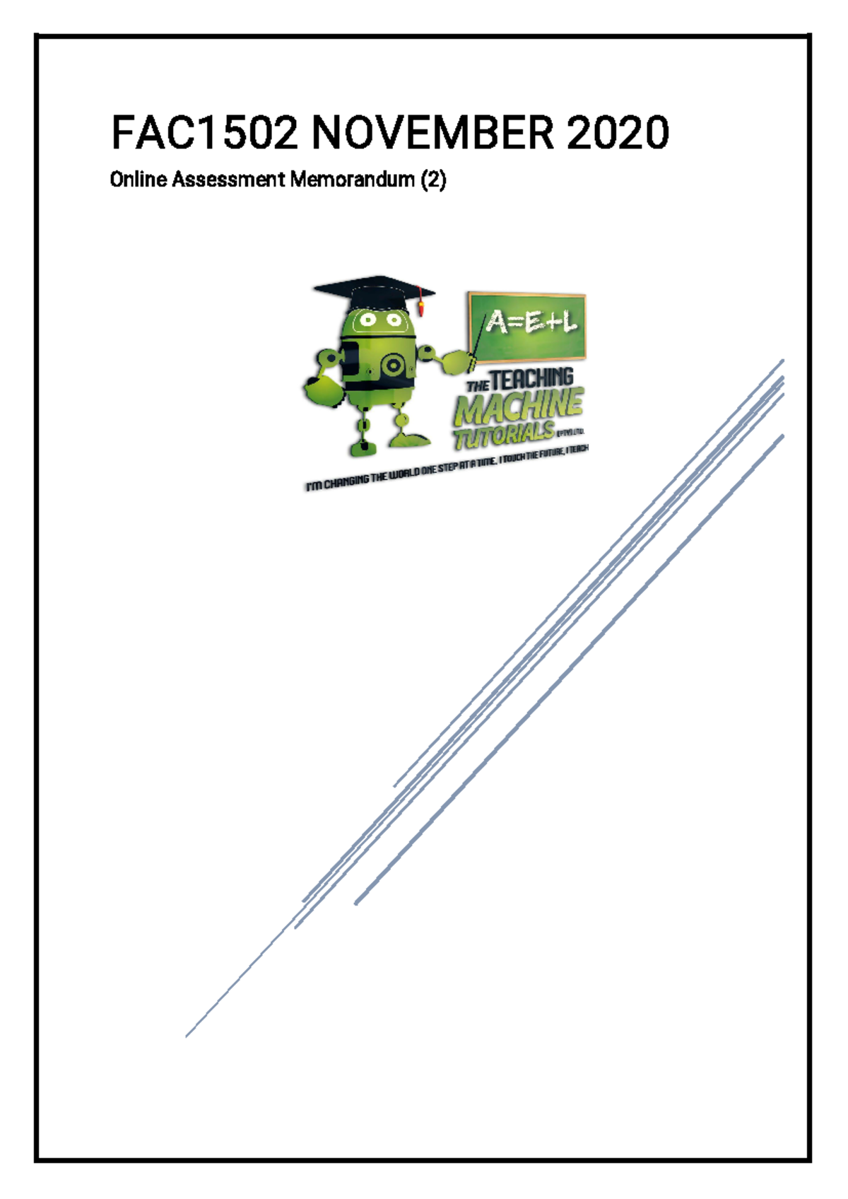 FAC1502 November 2020 Online Assessment Guidelines and Answers - Studocu