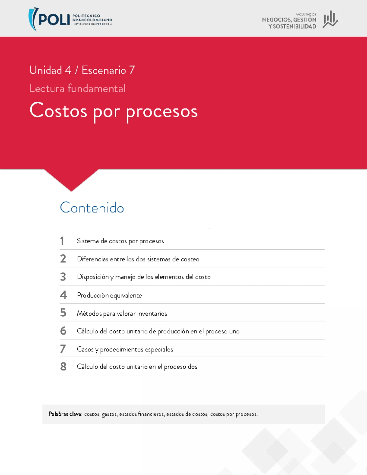 Unidad 2 Escenario 4: Lectura Fundamental sobre Sistemas de Costos ...