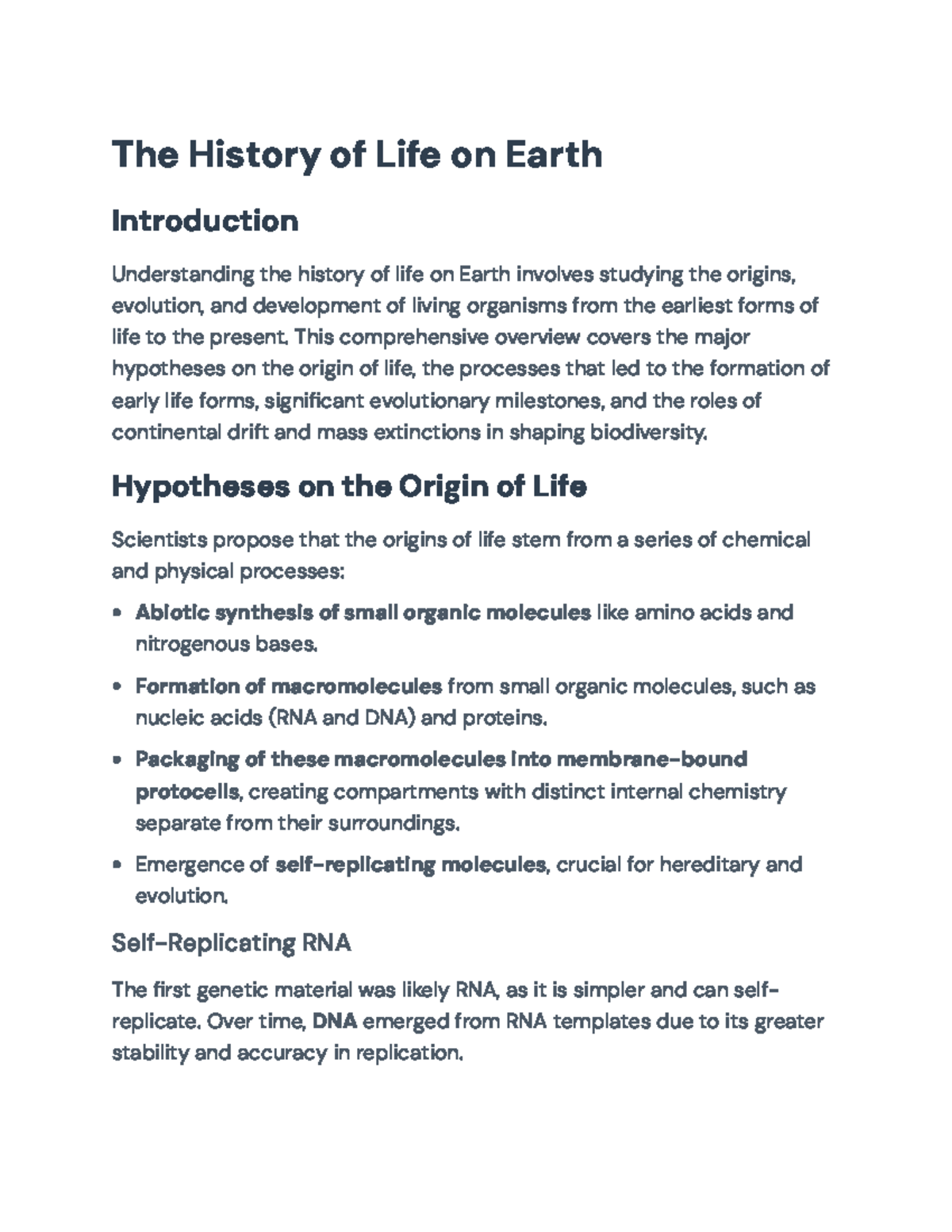 History of Life on Earth: Insights into Evolution and Extinction - The ...