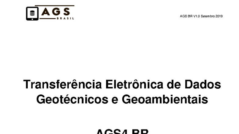 AGS4 BR V1.0 - Transferência Eletrônica de Dados Geotécnicos e ...