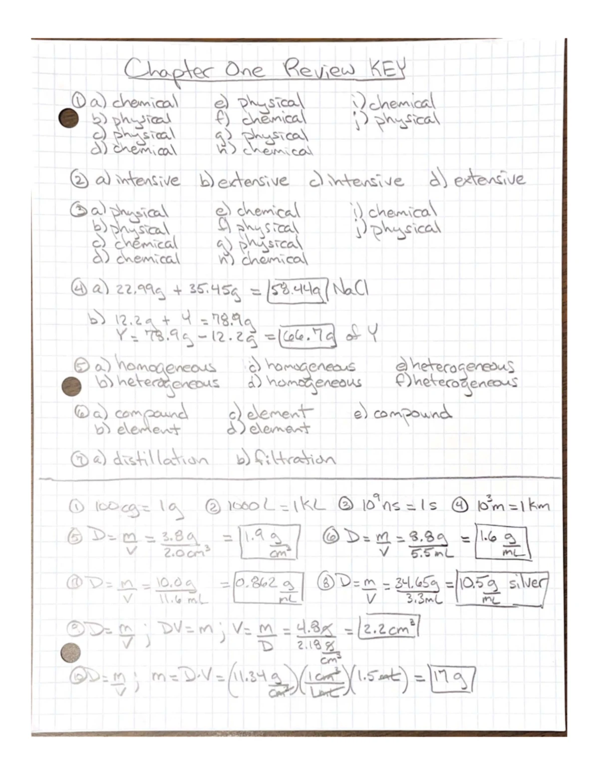 Chemistry 101: Chapter 1 Review on Matter, Properties, and Measurements ...