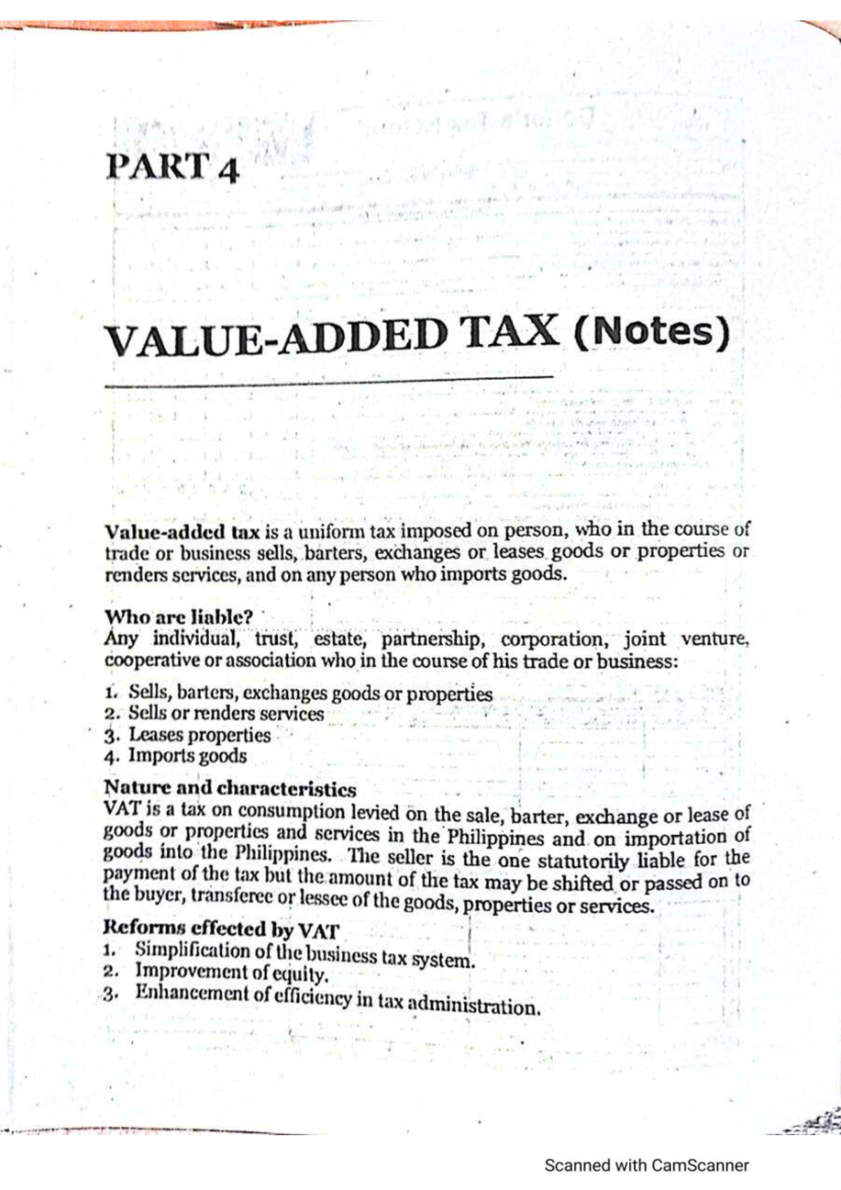 VAT-OPT-Reviewer: Comprehensive Notes on Value Added Tax - Studocu