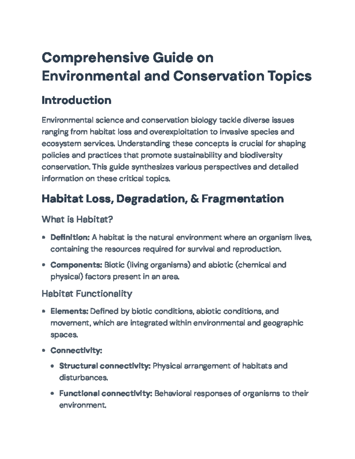 Comprehensive Guide to ENV 101: Environmental Science & Conservation ...