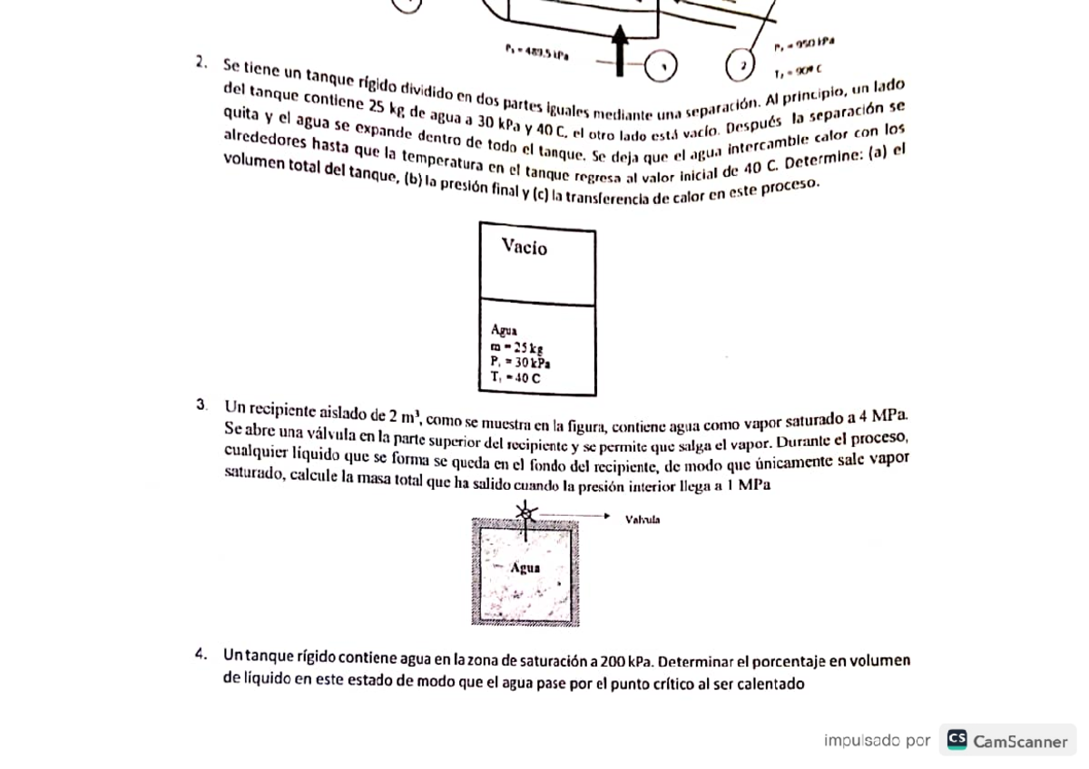 Examen Final Termodinámica - Cálculos y Procesos en Tanques - Document Preview