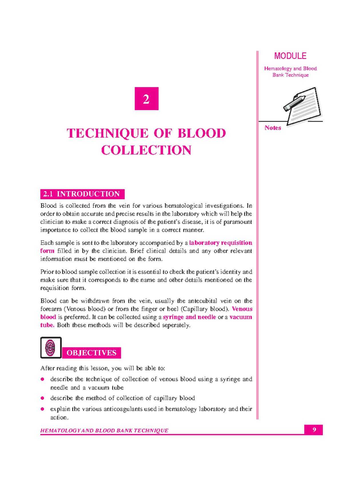 Lesson 02: Blood Collection Techniques in Hematology and Blood Bank ...